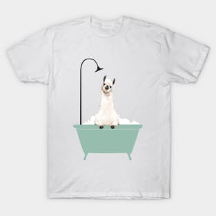 Llama Enjoying Bubble Bath T-Shirt